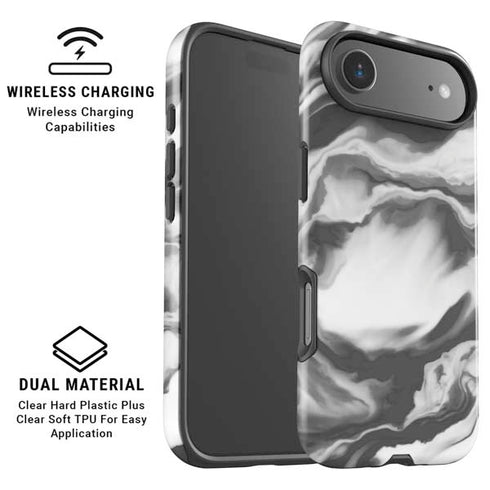 Grey Marble Ink iPhone 17 Air Magsafe Impact Case