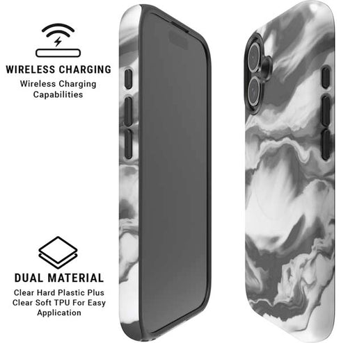 Grey Marble Ink iPhone 17 Magsafe Impact Case