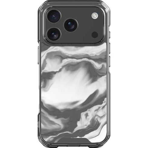 Grey Marble Ink iPhone 17 Pro Clear Case