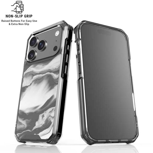 Grey Marble Ink iPhone 17 Pro Clear Case