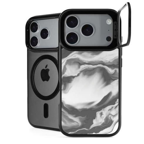 Grey Marble Ink iPhone 17 Pro Max Kickstand Case