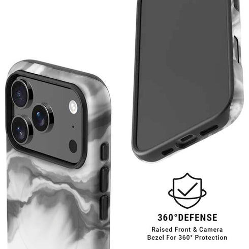 Grey Marble Ink iPhone 17 Pro Max Magsafe Impact Case
