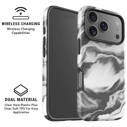 Grey Marble Ink iPhone 17 Pro Max Magsafe Impact Case