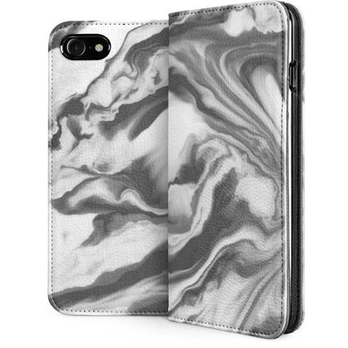 Grey Marble Ink iPhone SE (2nd & 3rd Gen) Folio Case