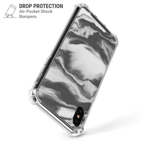 Grey Marble Ink iPhone X/XS Clear Case