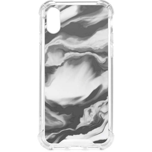 Grey Marble Ink iPhone XS Clear Case