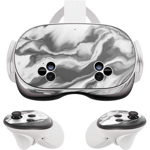 Grey Marble Ink Meta Quest 3S Skin