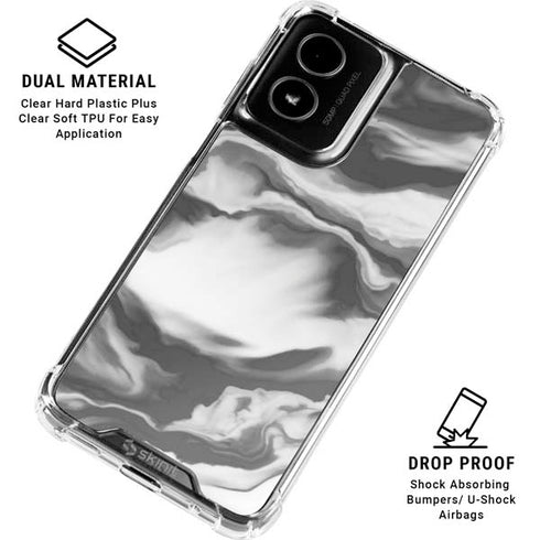 Grey Marble Ink Moto G Power 5G (2024) Clear Case