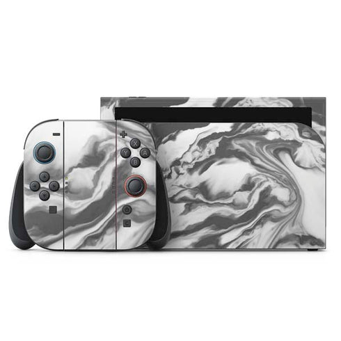 Grey Marble Ink Nintendo Switch 2 (2025) with Joy-Con Skin