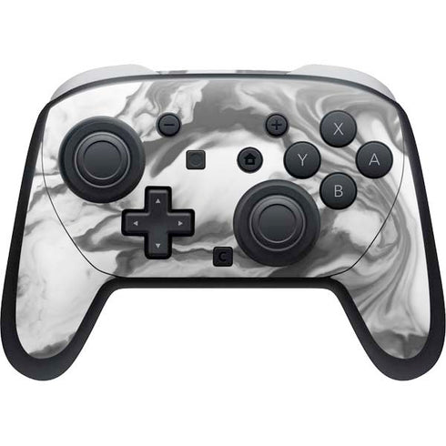Grey Marble Ink Nintendo Switch 2 (2025) Pro Controller Skin