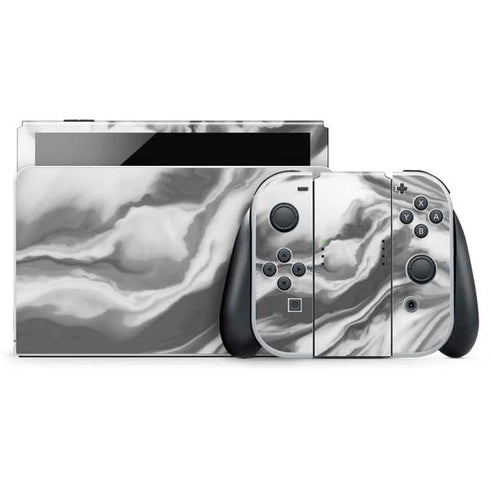 Grey Marble Ink Nintendo Skins
