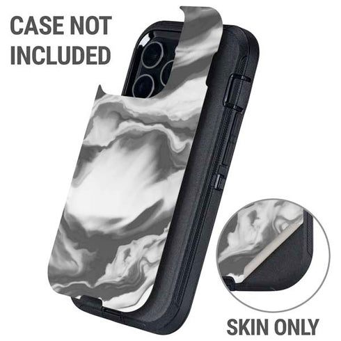 Grey Marble Ink Otterbox Defender iPhone Skin