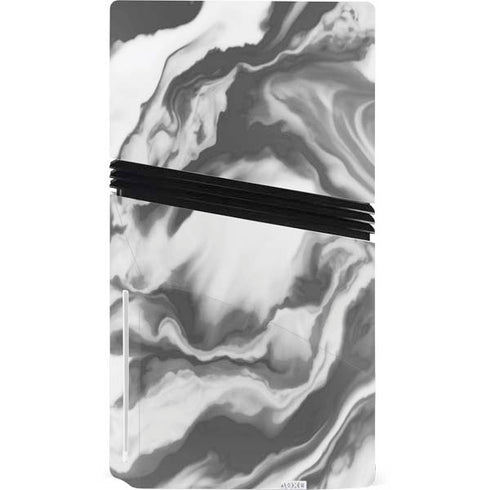 Grey Marble Ink PS5 Pro Disk Console Skin