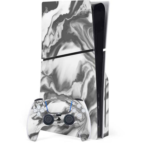 Grey Marble Ink PlayStation PS5 Skins