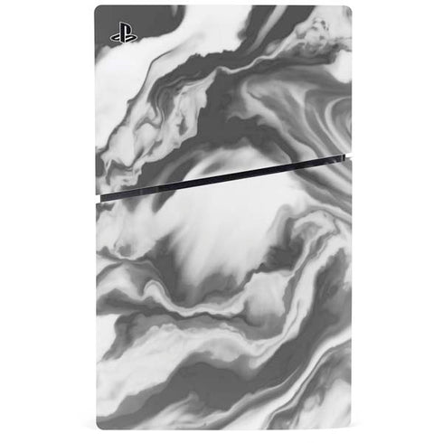 Grey Marble Ink PS5 Slim Digital Edition Console Skin