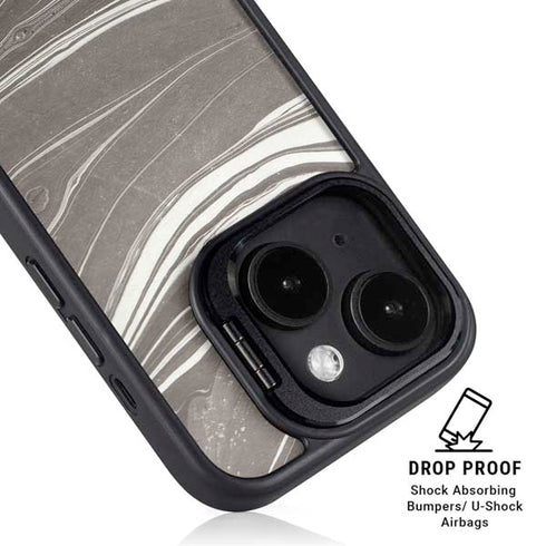 Grey Marble iPhone 14 Plus Kickstand Case