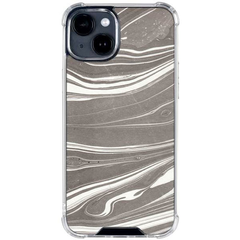 Grey Marble iPhone 15 Clear Case