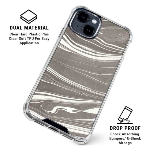 Grey Marble iPhone 15 Clear Case