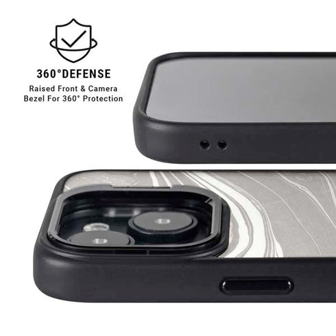 Grey Marble iPhone 15 Kickstand Case