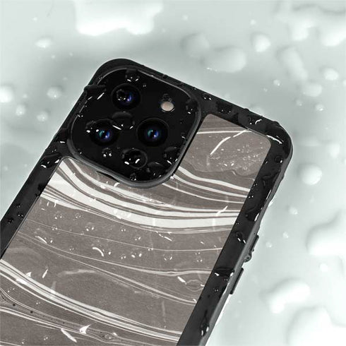 Grey Marble iPhone 15 Pro Waterproof Case