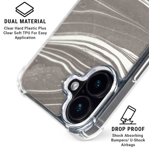 Grey Marble iPhone 16 Clear Case