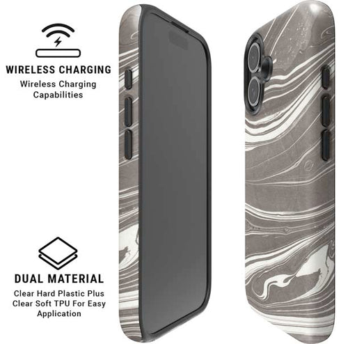 Grey Marble iPhone 16 Magsafe Impact Case