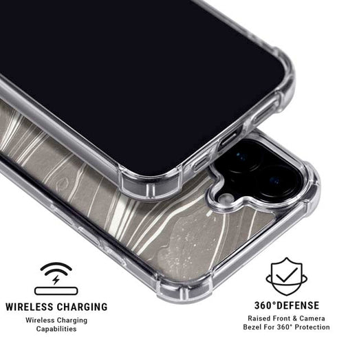 Grey Marble iPhone 16 Plus Clear Case