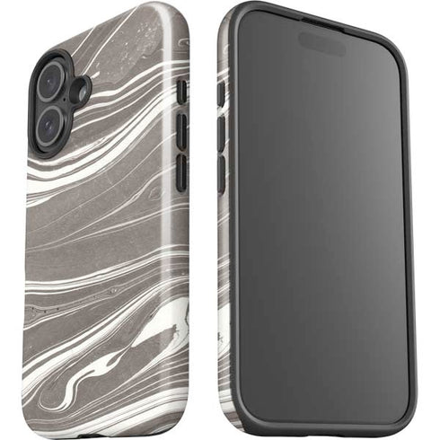 Grey Marble iPhone 16 Plus Impact Case
