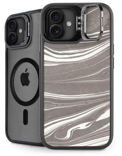 Grey Marble iPhone 16 Plus Kickstand Case