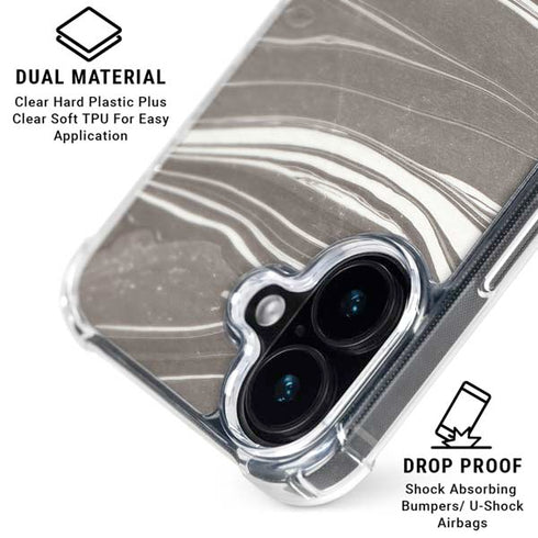 Grey Marble iPhone 16 Plus MagSafe Case