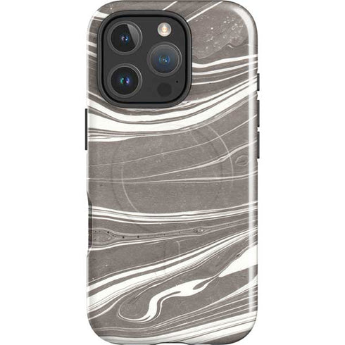Grey Marble iPhone 16 Pro Max Magsafe Impact Case