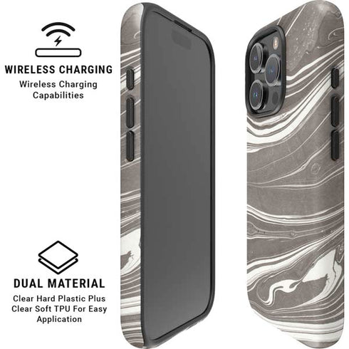 Grey Marble iPhone 16 Pro Max Magsafe Impact Case