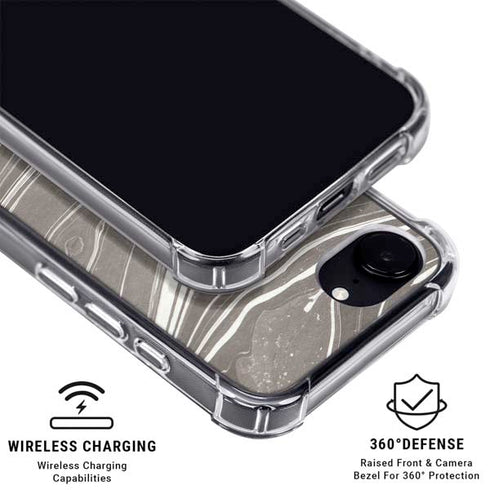 Grey Marble iPhone 16e Clear Case