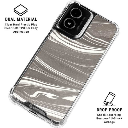 Grey Marble Moto G Power 5G (2024) Clear Case