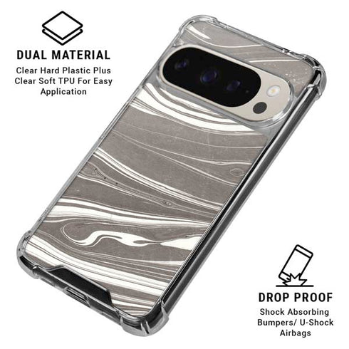 Grey Marble Pixel 9/9 Pro Clear Case