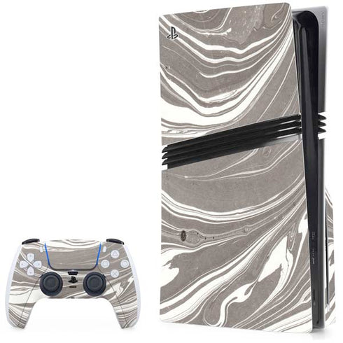 Grey Marble PS5 Pro Disk Bundle Skin