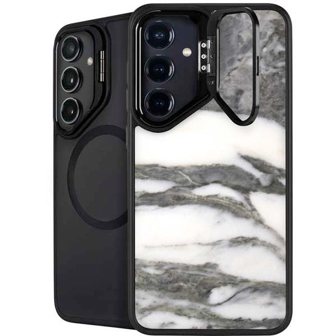Grey Marbling Galaxy S25 Kickstand Case