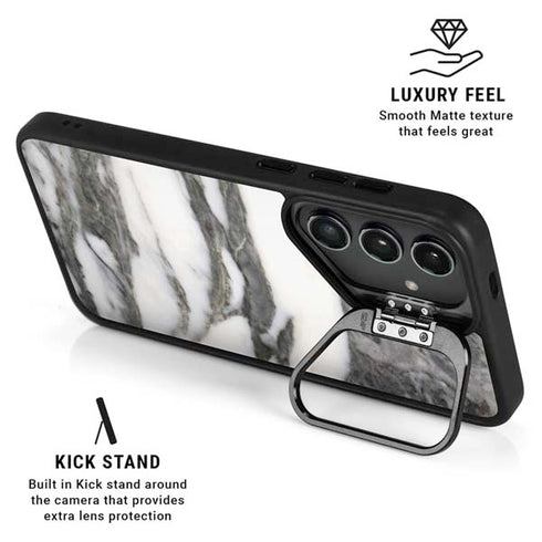 Grey Marbling Galaxy S25 Kickstand Case
