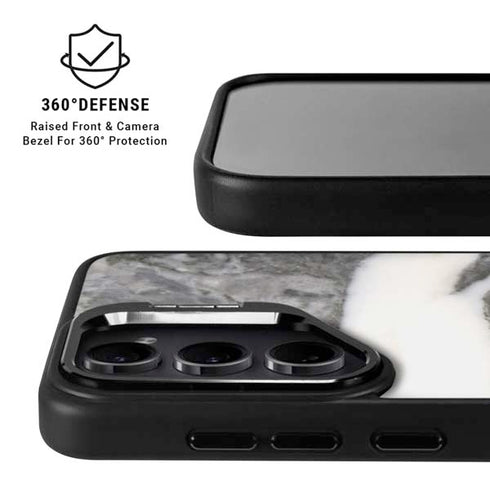 Grey Marbling Galaxy S25 Kickstand Case