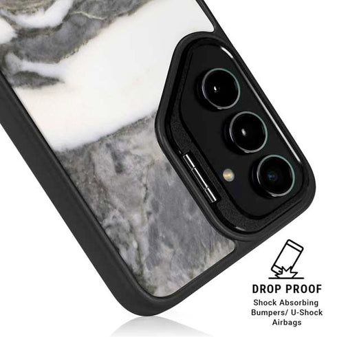 Grey Marbling Galaxy S25 Kickstand Case