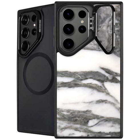 Grey Marbling Galaxy S25 Ultra Kickstand Case