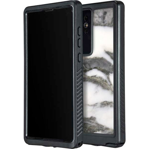 Grey Marbling Galaxy S24 Ultra Waterproof Case
