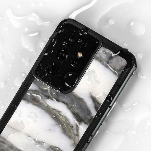 Grey Marbling Galaxy S24 Ultra Waterproof Case