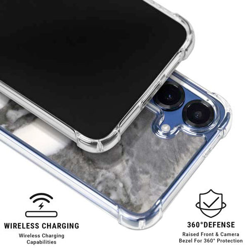 Grey Marbling Galaxy S25 Clear Case