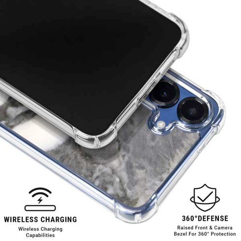 Grey Marbling Galaxy S25 Plus Clear Case