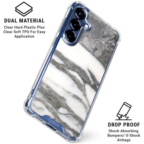 Grey Marbling Galaxy S25 Plus Clear Case