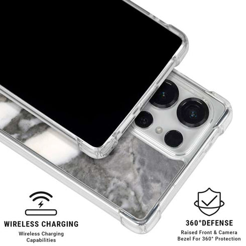 Grey Marbling Galaxy S25 Ultra Clear Case
