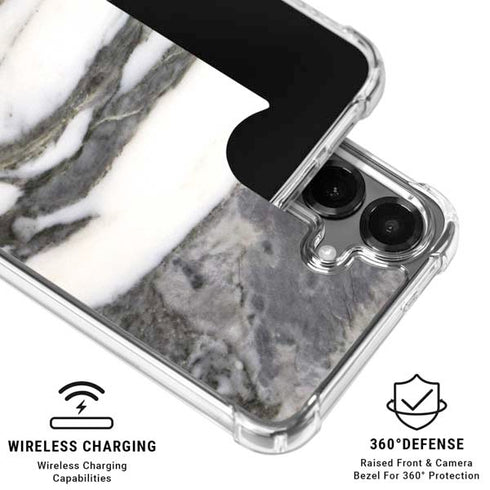 Grey Marbling Galaxy S26 Clear Case