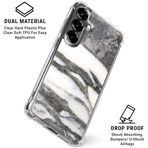 Grey Marbling Galaxy S26 Clear Case