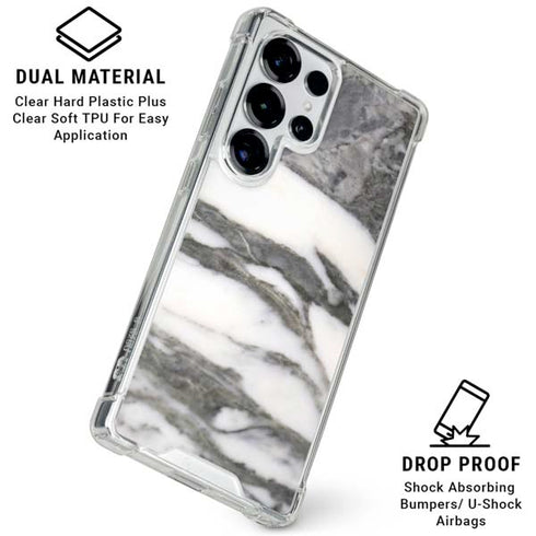 Grey Marbling Galaxy S26 Ultra Clear Case